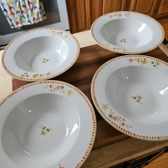 Rachel ray paisley four orange/yellow soup/cereal bowls - Picture 1 of 4